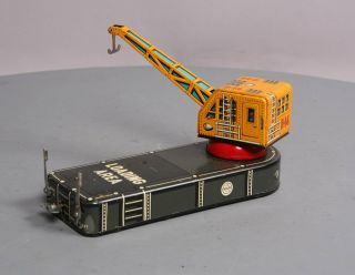Marx Vintage 1950 ' s Wind - Up Tin Lithographed Crane Toy EX 5