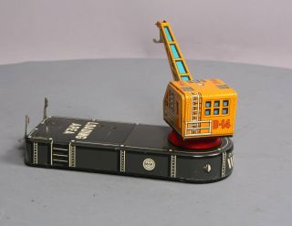Marx Vintage 1950 ' s Wind - Up Tin Lithographed Crane Toy EX 6