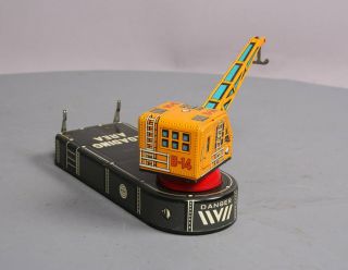 Marx Vintage 1950 ' s Wind - Up Tin Lithographed Crane Toy EX 7
