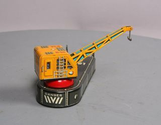 Marx Vintage 1950 ' s Wind - Up Tin Lithographed Crane Toy EX 8