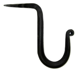 Black Wrought Iron Heavy Forged Metal 4 " Drive - In Mantle Barn Hook