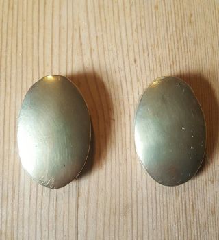 2 X Old Brass Escutcheons Vintage Key Hole Covers