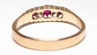 V.  RARE Antique Art Deco SOLID 22ct Gold Ruby & Diamond Ring B ' ham 1931 4