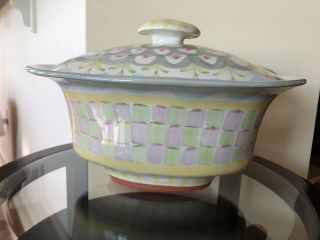 Retired MacKenzie - Childs Vintage King Ferry Taylor Lidded Soup Tureen With Ladle 4