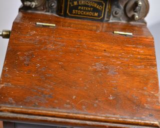 Rare Little Antique L.  M.  Ericsson Wooden Wall telephone 1905 7