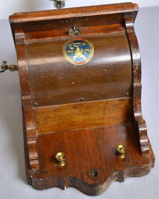 Rare Little Antique L.  M.  Ericsson Wooden Wall telephone 1905 8