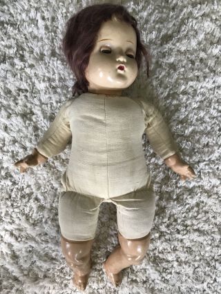 Vintage Madame Alexander Little Genius Composition Doll Character Baby 21” C5 4