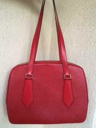 Vintage Louis Vuitton Epi Leather Voltaire Tote Bag Lv Red Shoulder Bag