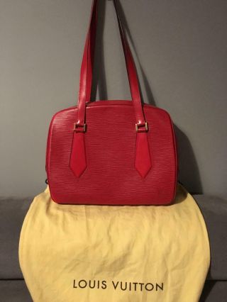 Vintage Louis Vuitton Epi Leather Voltaire Tote Bag LV Red Shoulder Bag 3