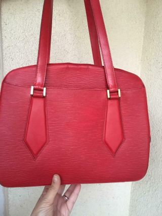 Vintage Louis Vuitton Epi Leather Voltaire Tote Bag LV Red Shoulder Bag 4