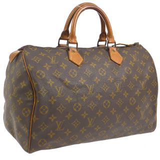 Authentic Louis Vuitton Speedy 35 Hand Bag Monogram Canvas M41524 Vintage A42098