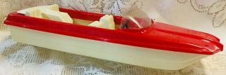 AWESOME Vintage 1960’s TONKA Toy Plastic Red & White Boat Only 2