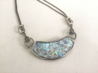 Or Paz Ancient Roman Glass Sterling Silver Bib Necklace Nwot