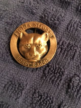 Rare Field And Stream Honor Badge Mountain Lion 1930’s - 50’s Big Game 2