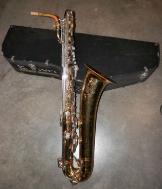 Vintage Buescher 400 Bari Sax Baritone Saxophone 12 Pictures Look