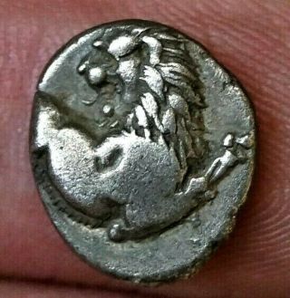 LION LEAPING,  CHERSONESOS,  THRACE.  4th Century B.  C Ancient Greek Silver Coin 3