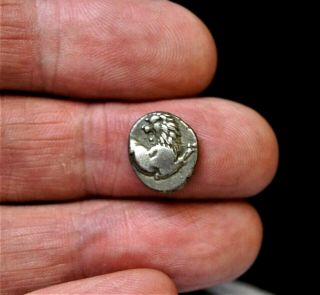 LION LEAPING,  CHERSONESOS,  THRACE.  4th Century B.  C Ancient Greek Silver Coin 5