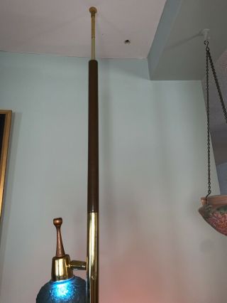 Vintage TENSION POLE FLOOR Table LAMP mid century modern light atomic 50s 60s 6