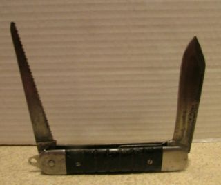Wwii Navy Survival Knife - Approx 6 " Handle - 2 Blades - Colonial,  Prov,  R.  I.