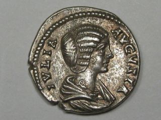 Ancient Roman Coin: Julia Domna (193 - 211 Ad) Silver Denarius.  Rev Felicity.  33