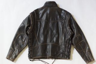Harley Davidson Mens Vintage 90 ' s PANHEAD Convertible Leather Jacket Vest 2in1 M 4