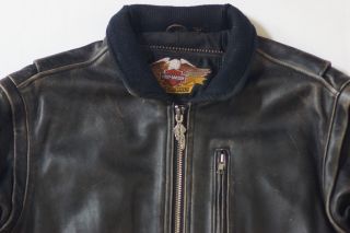 Harley Davidson Mens Vintage 90 ' s PANHEAD Convertible Leather Jacket Vest 2in1 M 8