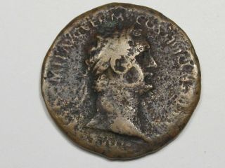 Ancient Roman Coin: Domitian (81 - 96 Ad) Æ Sestertius.  23