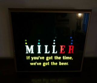 Vintage Miller Bouncing Ball Motion Light Up Beer Sign Man Cave Bar Pub