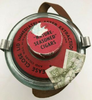 Vintage H.  Upmann Seasoned Cigar Tobacco Glass Jar Storage Humidor RARE 6