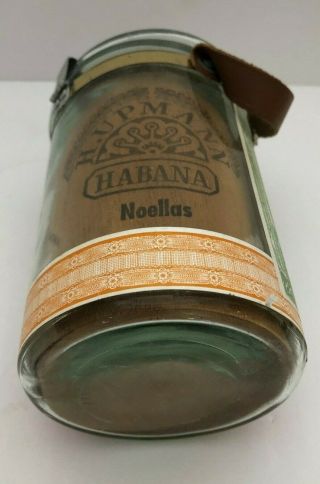 Vintage H.  Upmann Seasoned Cigar Tobacco Glass Jar Storage Humidor RARE 8