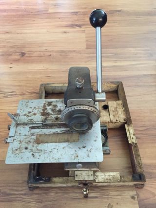 Vintage Perma Products Model 4 Stamping Machine In Case 1/8” Font