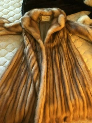 Harry Yagoda Tan Light Brown Fur Coat Small - Medium