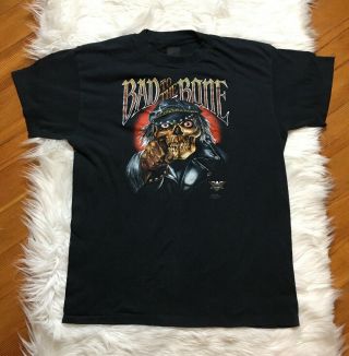 Harley Davidson Vintage 3d Emblem Shirt Sz Xl Bad To The Bone Single Stitch 80s