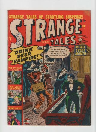 Strange Tales 9 Vintage Marvel Atlas Comic Pre - Hero Horror Golden Age 10c