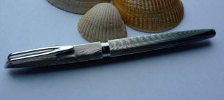 VINTAGE OLD STOCK NOS WATERMAN C/F SILVER PLATED 18K GOLD NIB FOUNTAIN PEN 3