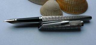VINTAGE OLD STOCK NOS WATERMAN C/F SILVER PLATED 18K GOLD NIB FOUNTAIN PEN 5