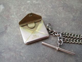Vintage 9 CT Albert Pocket Watch Chain and Envelope Letter Fob 9KT Gold English 3