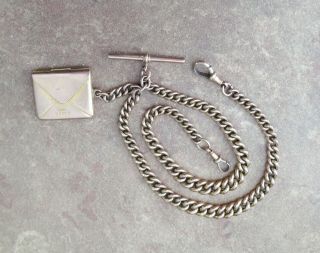 Vintage 9 CT Albert Pocket Watch Chain and Envelope Letter Fob 9KT Gold English 4