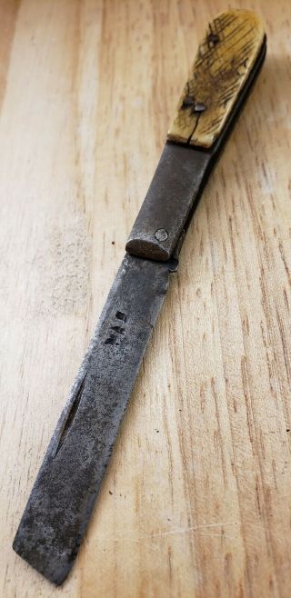 Vintage Pocket Knife/ Antique Bone Handle Sheepsfoot Barlow Pocket Knife
