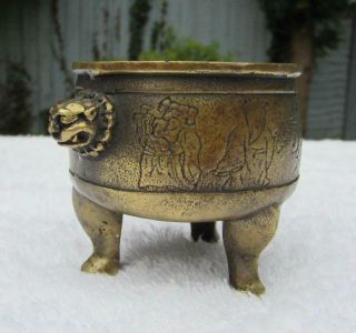 Antique 18th / 19th Century Chinese Bronze Tripod Censer - Scholars Table Xuande 3