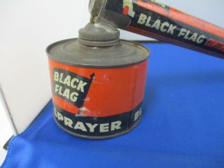 Vintage Black Flag Bug Insecticide Pump Sprayer With Wooden Handel 2