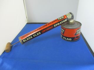 Vintage Black Flag Bug Insecticide Pump Sprayer With Wooden Handel 5