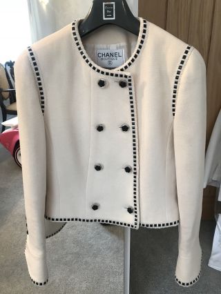 Chanel Vintage Camelia Jacket Size 38,  With Label