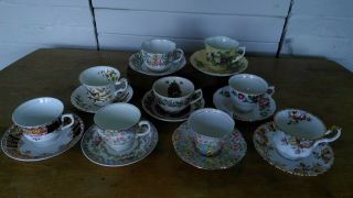 Antique English Tea Cups.  Aynsley,  Royal Albert,  Taylor & Kent,  Rosina & More