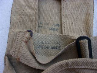 WW2 GI General Purpose Ammo Carrying Bag - - Khaki - - British Made - - 1945 Date 3
