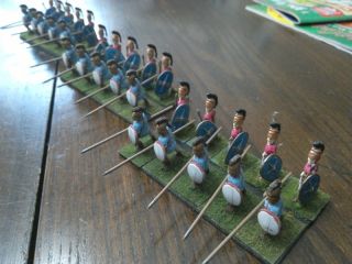 25/28mm Based & Flocked,  Painted Metal Ancient Greek Warriors X30