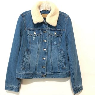 Ugg Womens Vintage Lamb Fur Collar Denim Jacket Nwt Msrp $425