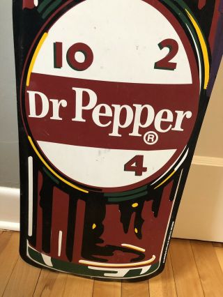 Vintage Huge 3’ 5” Dr Pepper Metal Store Sign Bottle 10 2 4 RARE Vtg Ad 5