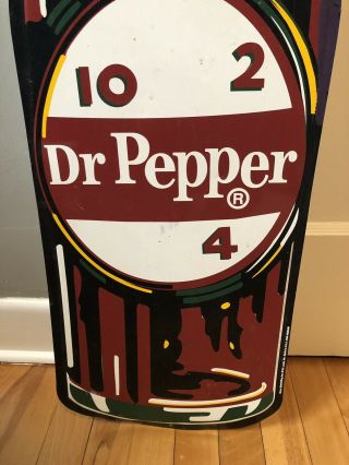Vintage Huge 3’ 5” Dr Pepper Metal Store Sign Bottle 10 2 4 RARE Vtg Ad 7