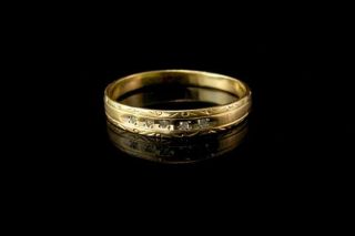 Vintage Diamond 10k Yellow Gold Engraved Wedding Size 9 1/2 Band Ring A73972